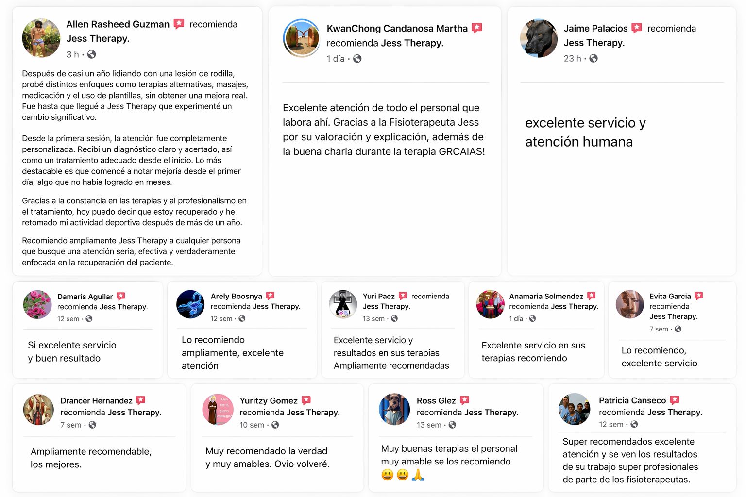 Recomendaciones de pacientes